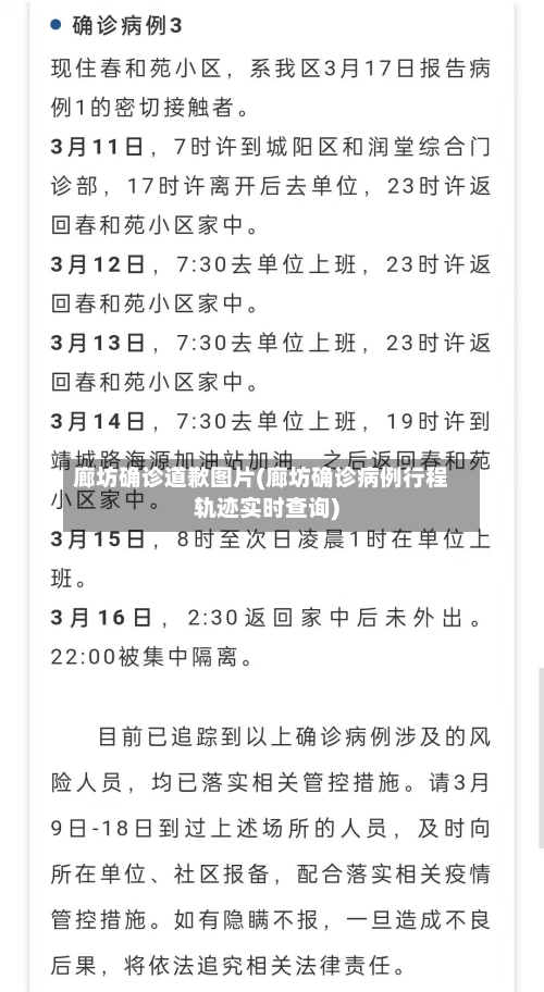 廊坊确诊道歉图片(廊坊确诊病例行程轨迹实时查询)