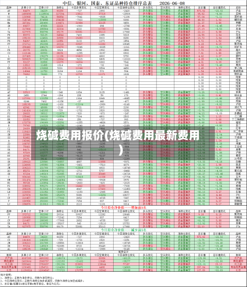 烧碱费用报价(烧碱费用最新费用)-第2张图片