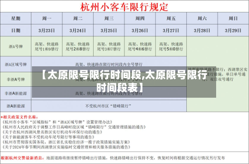 【太原限号限行时间段,太原限号限行时间段表】