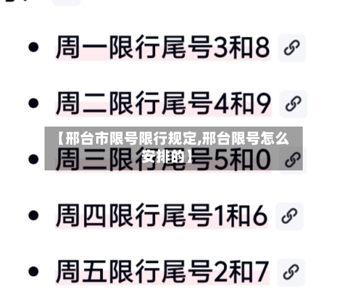 【邢台市限号限行规定,邢台限号怎么安排的】