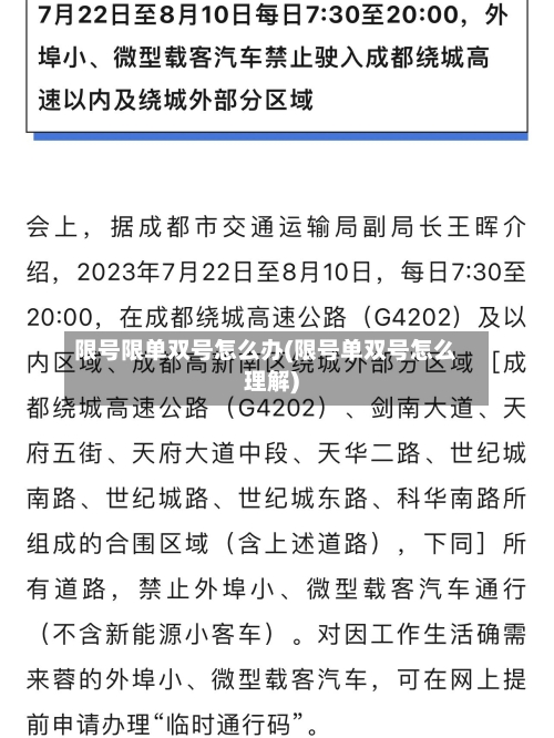 限号限单双号怎么办(限号单双号怎么理解)