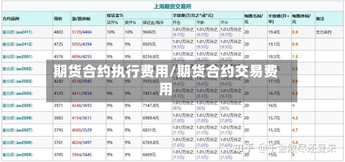 期货合约执行费用/期货合约交易费用