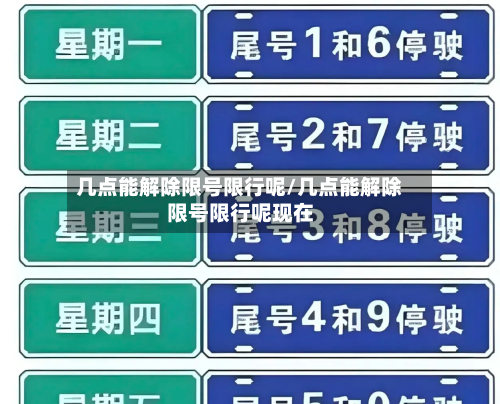 几点能解除限号限行呢/几点能解除限号限行呢现在-第2张图片