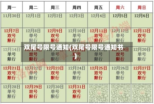 双尾号限号通知(双尾号限号通知书)