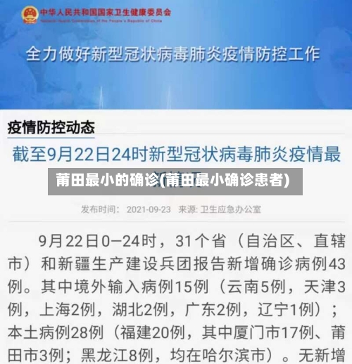 莆田最小的确诊(莆田最小确诊患者)