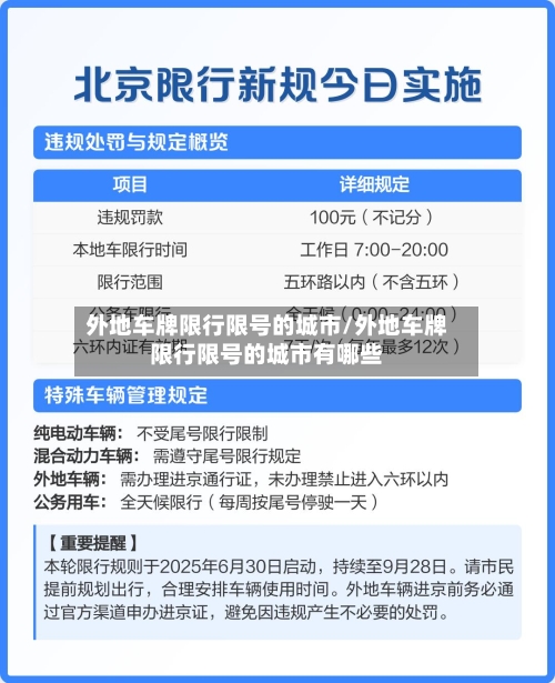 外地车牌限行限号的城市/外地车牌限行限号的城市有哪些