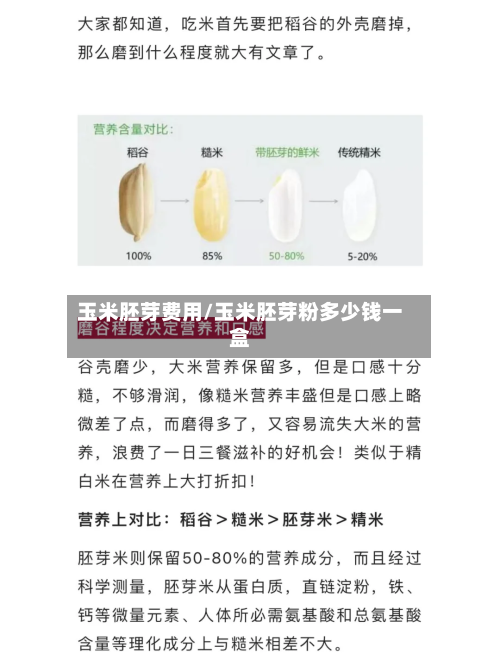 玉米胚芽费用/玉米胚芽粉多少钱一盒