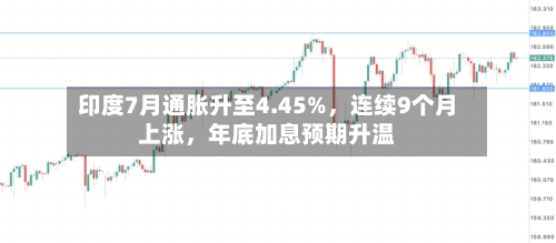 印度7月通胀升至4.45%	，连续9个月上涨，年底加息预期升温-第2张图片