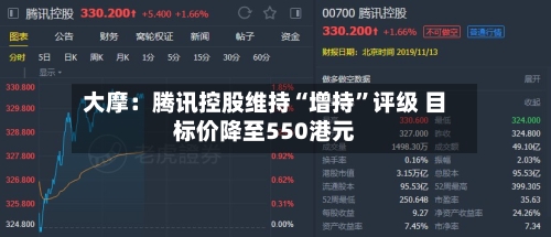 大摩：腾讯控股维持“增持”评级 目标价降至550港元-第1张图片