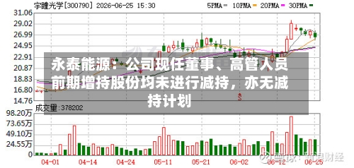 永泰能源：公司现任董事、高管人员前期增持股份均未进行减持，亦无减持计划