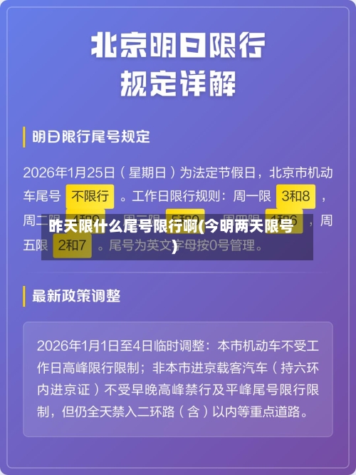 昨天限什么尾号限行啊(今明两天限号)
