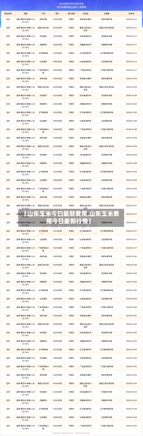 【山东玉米今曰最新费用,山东玉米费用今日最新行情】-第2张图片