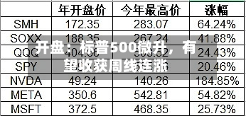 开盘：标普500微升，有望收获周线连涨-第1张图片