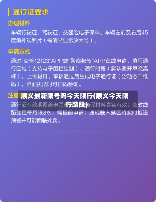 顺义最新限号吗今天限行(顺义今天限行路段)-第2张图片