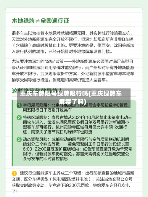 重庆车牌限号绿牌限行吗(重庆绿牌车解禁了吗)