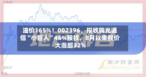 溢价165%！002396，拟收购光通信“小巨人	”46%股权，8月以来股价大涨超32%-第2张图片