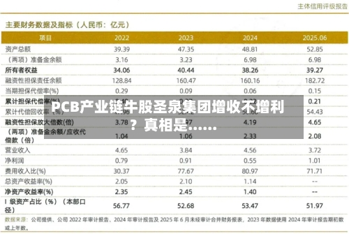 PCB产业链牛股圣泉集团增收不增利?真相是......-第3张图片