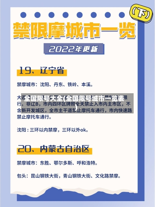 全国限号大全(全国限号城市一览表)