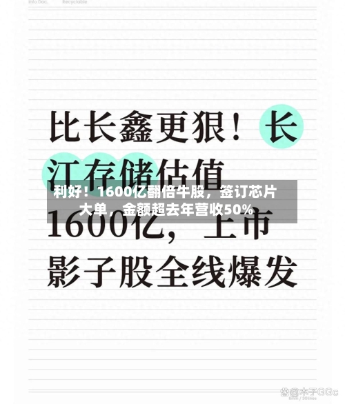 利好！1600亿翻倍牛股，签订芯片大单	，金额超去年营收50%-第2张图片