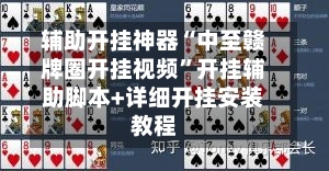 辅助开挂神器“中至赣牌圈开挂视频	”开挂辅助脚本+详细开挂安装教程-第3张图片