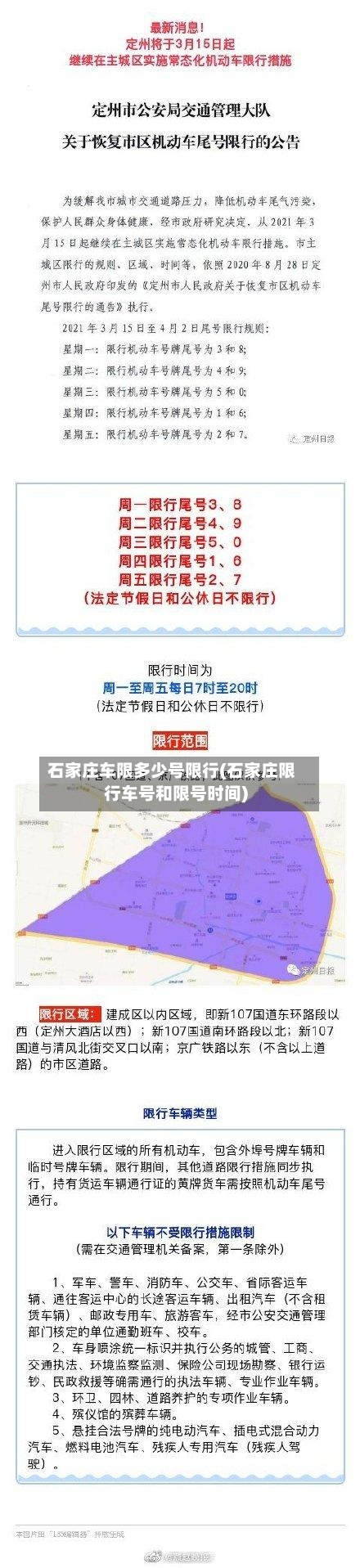 石家庄车限多少号限行(石家庄限行车号和限号时间)
