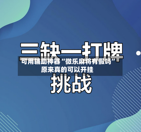 可用辅助神器“微乐麻将有假吗”原来真的可以开挂-第2张图片