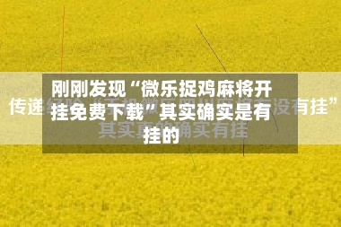 刚刚发现“微乐捉鸡麻将开挂免费下载	”其实确实是有挂的-第2张图片
