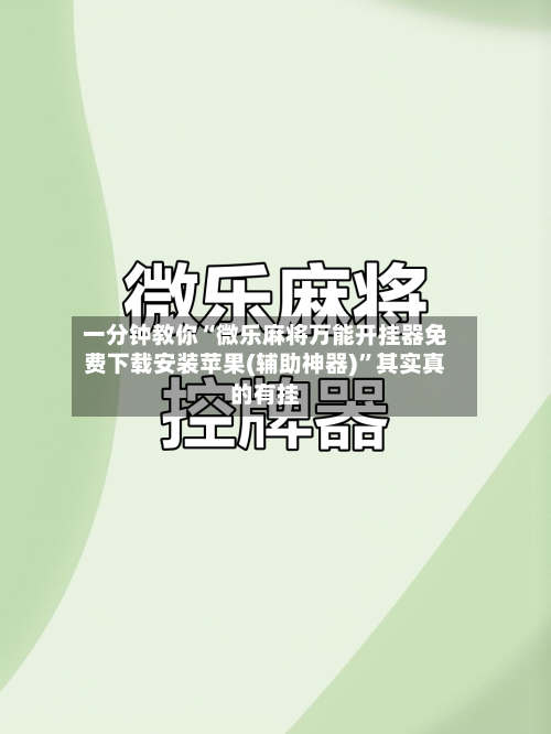 一分钟教你“微乐麻将万能开挂器免费下载安装苹果(辅助神器)	”其实真的有挂-第2张图片