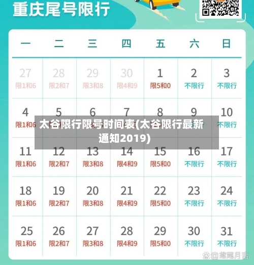太谷限行限号时间表(太谷限行最新通知2019)