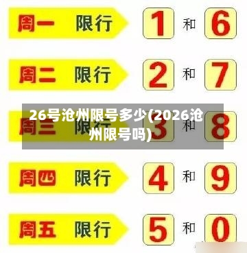 26号沧州限号多少(2026沧州限号吗)