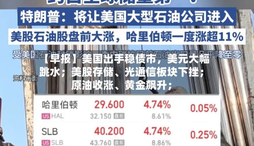 【早报】美国出手稳债市	，美元大幅跳水；美股存储、光通信板块下挫；原油收涨、黄金飙升；-第3张图片