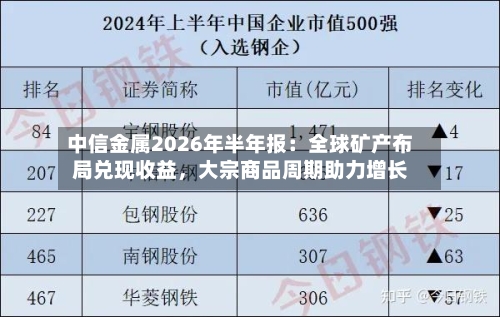 中信金属2026年半年报：全球矿产布局兑现收益，大宗商品周期助力增长-第2张图片
