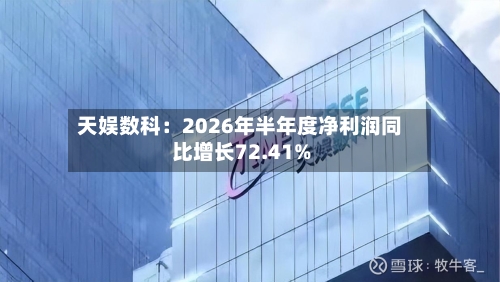 天娱数科：2026年半年度净利润同比增长72.41%-第2张图片