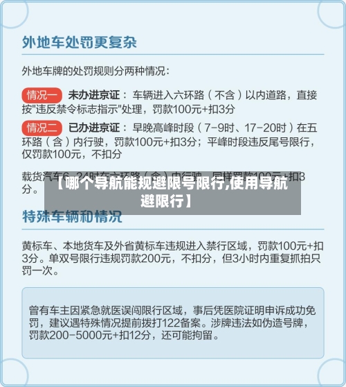 【哪个导航能规避限号限行,使用导航避限行】