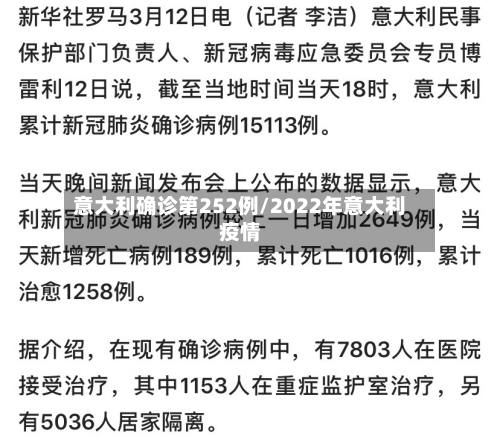 意大利确诊第252例/2022年意大利疫情-第2张图片
