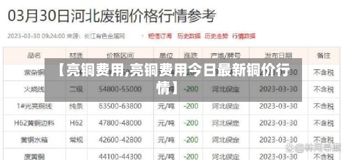 【亮铜费用,亮铜费用今日最新铜价行情】-第3张图片
