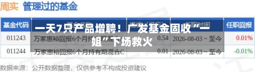 一天7只产品增聘！广发基金固收“一姐”下场救火-第1张图片