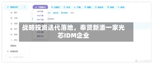 战略投资迭代落地，奉贤新添一家光芯IDM企业-第2张图片