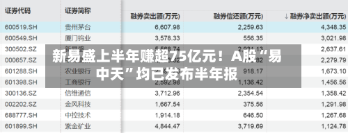 新易盛上半年赚超75亿元！A股“易中天”均已发布半年报-第2张图片