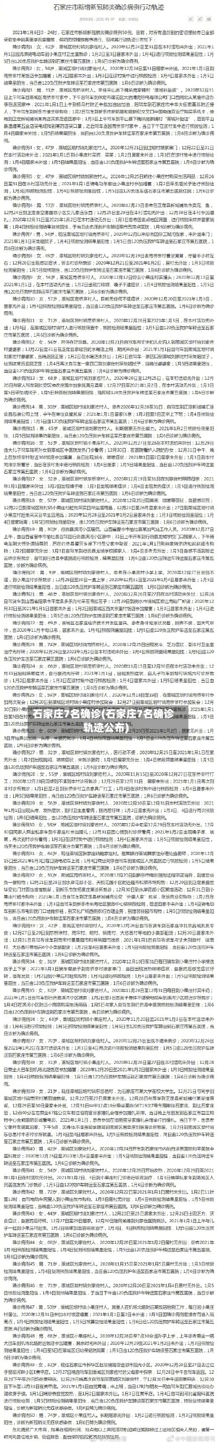 石家庄7名确诊(石家庄7名确诊轨迹公布)-第2张图片