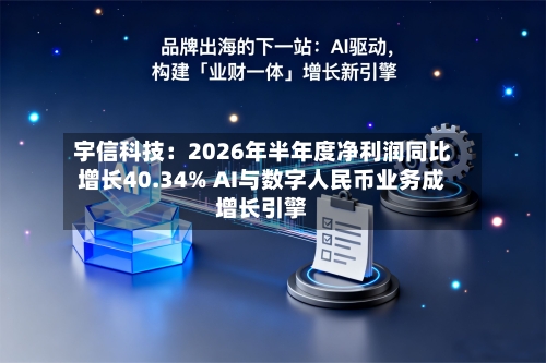 宇信科技：2026年半年度净利润同比增长40.34% AI与数字人民币业务成增长引擎-第2张图片