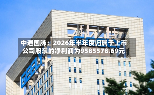 中通国脉：2026年半年度归属于上市公司股东的净利润为9585578.69元-第3张图片