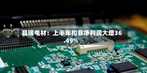 晶瑞电材：上半年扣非净利润大增36.49%
