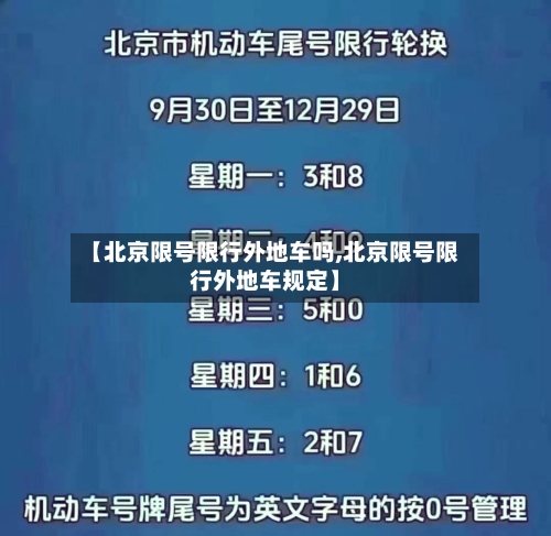 【北京限号限行外地车吗,北京限号限行外地车规定】