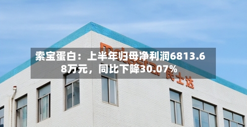 索宝蛋白：上半年归母净利润6813.68万元，同比下降30.07%