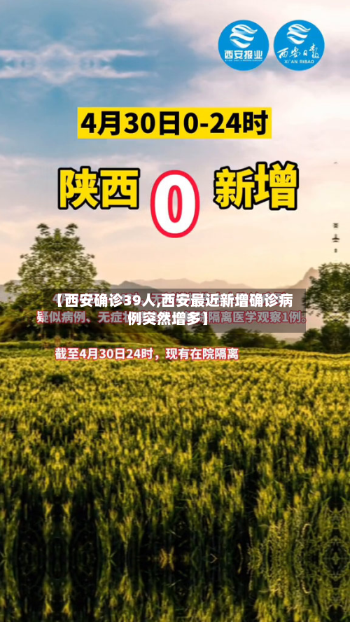 【西安确诊39人,西安最近新增确诊病例突然增多】