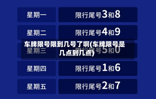 车牌限号限到几号了啊(车牌限号是几点到几点)