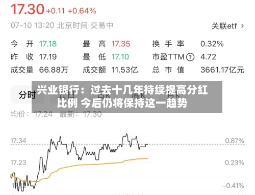兴业银行：过去十几年持续提高分红比例 今后仍将保持这一趋势