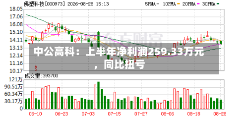 中公高科：上半年净利润259.33万元，同比扭亏