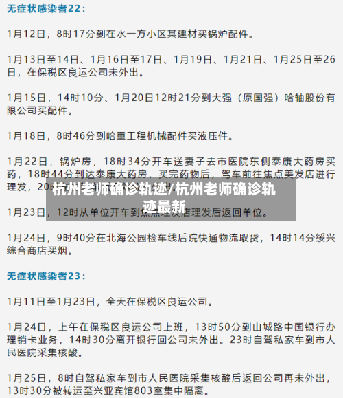 杭州老师确诊轨迹/杭州老师确诊轨迹最新